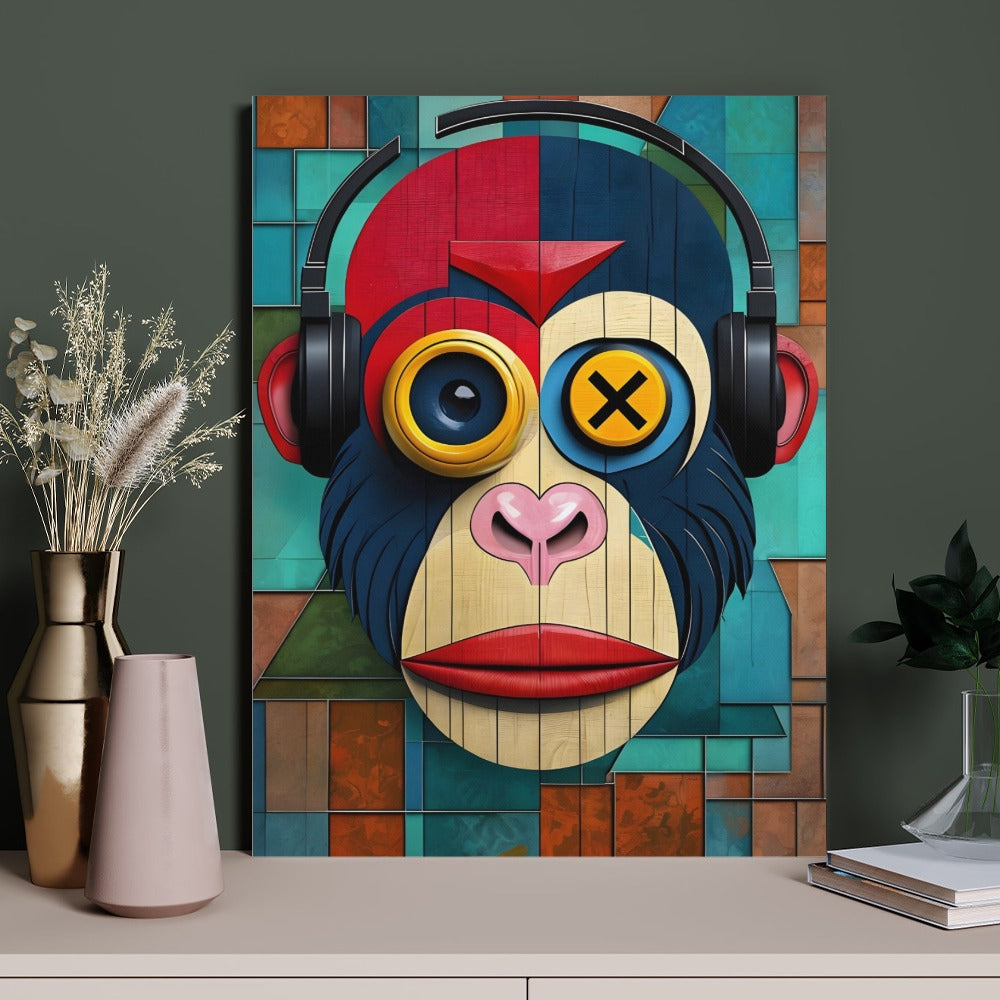 Monkey Abstract Canvas Print (18x24)