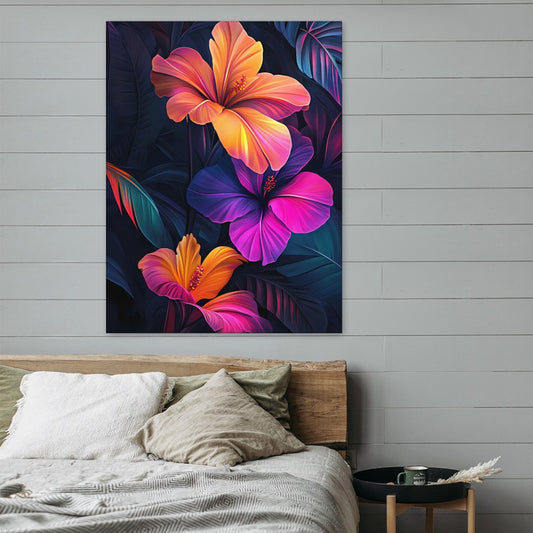 Vibrant Floral Canvas Wall Art – Elegance and Durability Combined