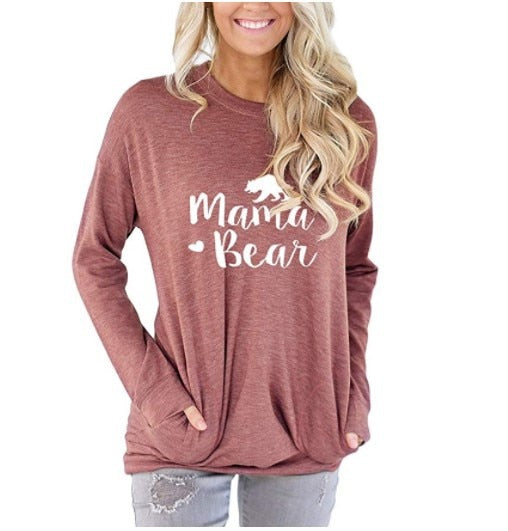 Mama Bear Women's T-shirts long sleeve fashion