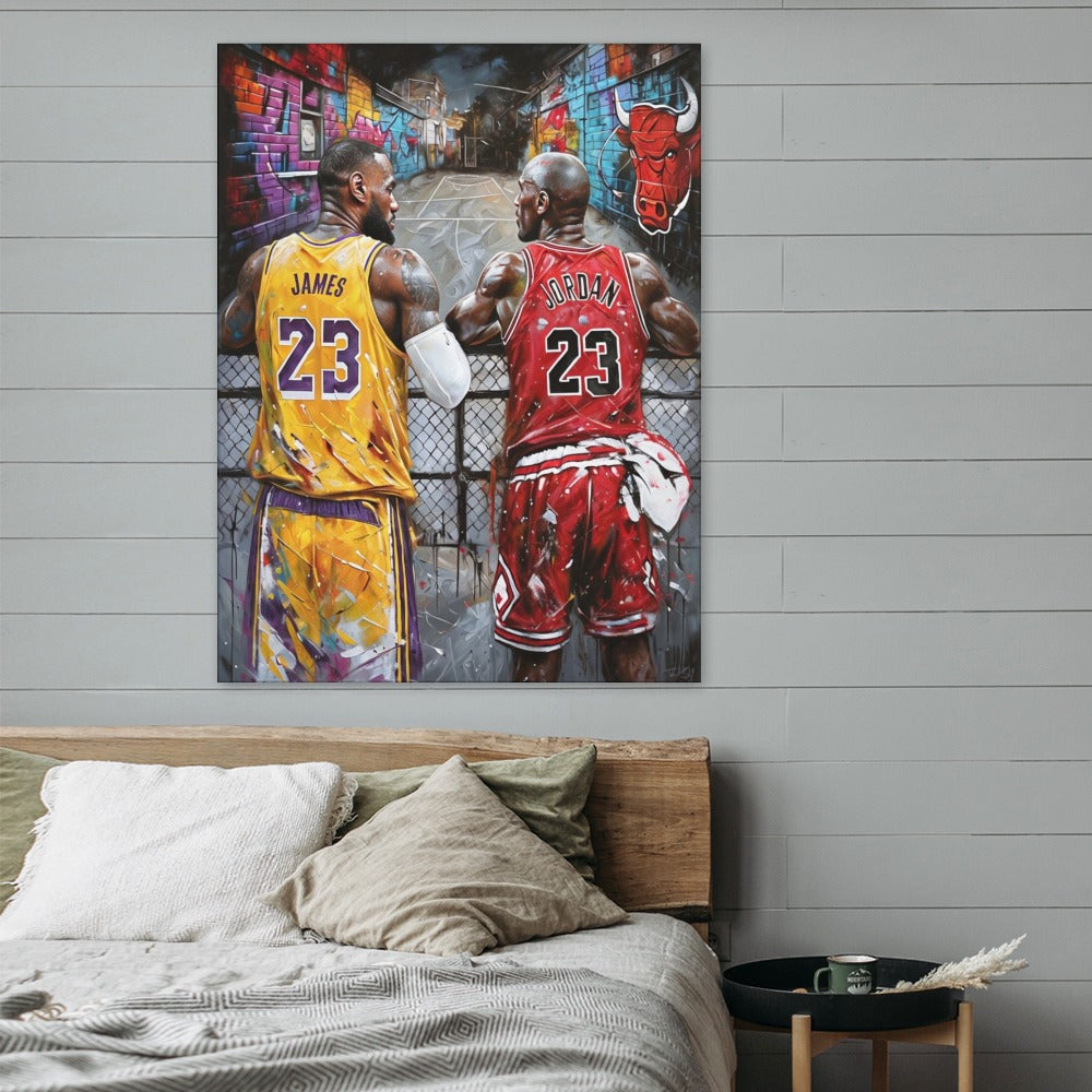 LeBron James & Michael Jordan Exclusive Framed Canvas – 18x24