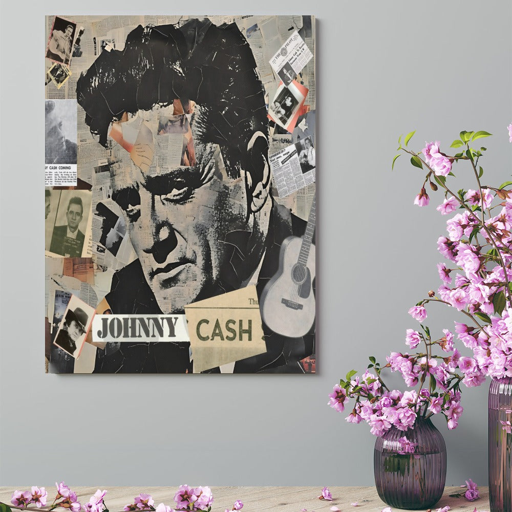 Johnny Cash Abstract Canvas Print (18x24)