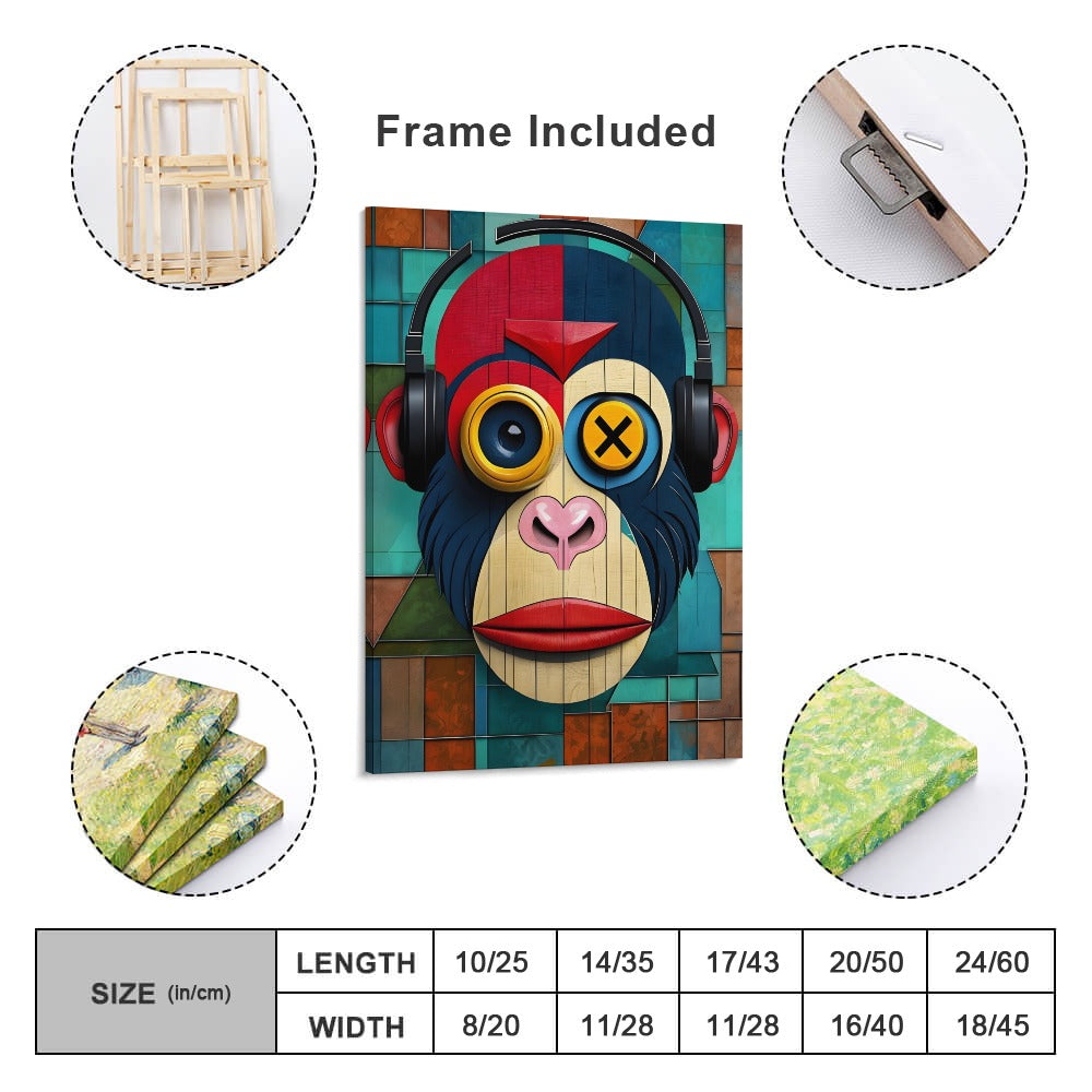 Monkey Abstract Canvas Print (18x24)