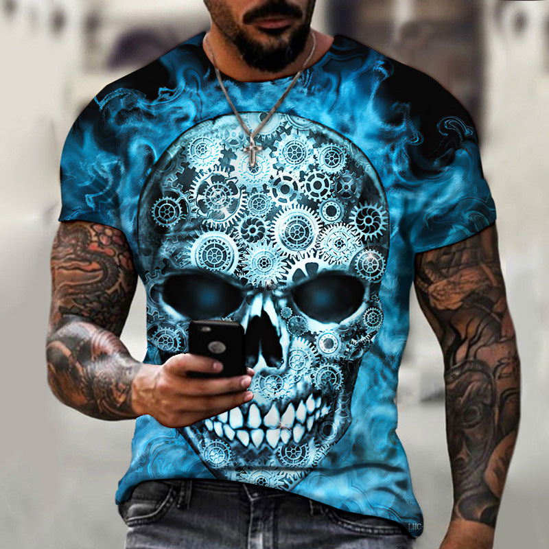 Summer Horror Skull 3D Digital Print T-Shirt