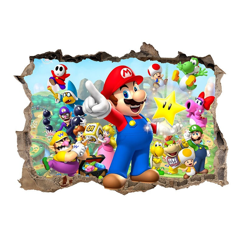 3D Super Mario Large Wall Stickers PVC 6 Different Styles To Choose From- Transform Your Space with Gaming Adventure!