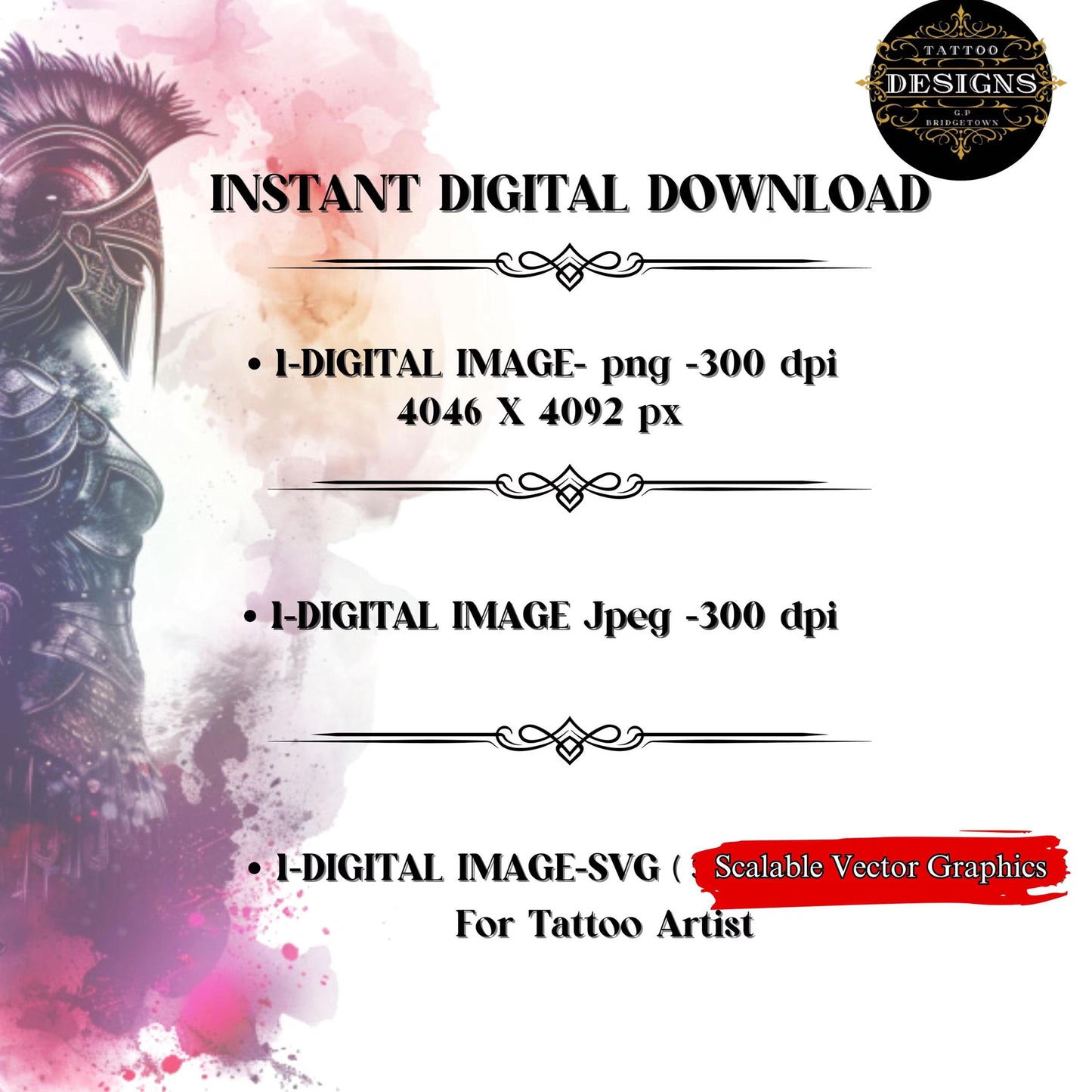 Valkyrie Tattoo Design [ Digital Download ] Norse Art