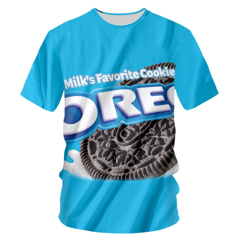 3D Unisex "Favorite Snacks Cookies Oreo" T-Shirt