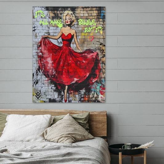 Marilyn Monroe Graffiti Street Art – Framed Canvas (18x24)