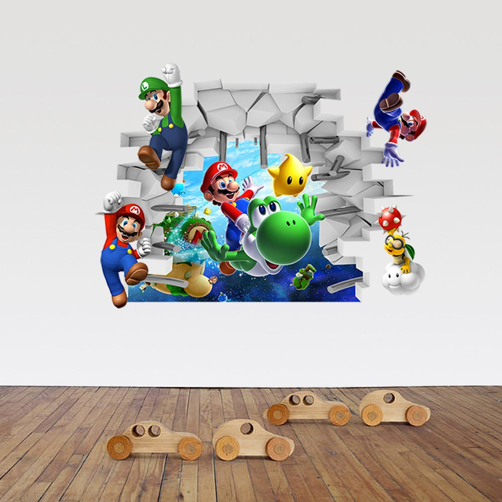 Mario 3D Large Wall Sticker - Level Up Your Child's Room Decor!