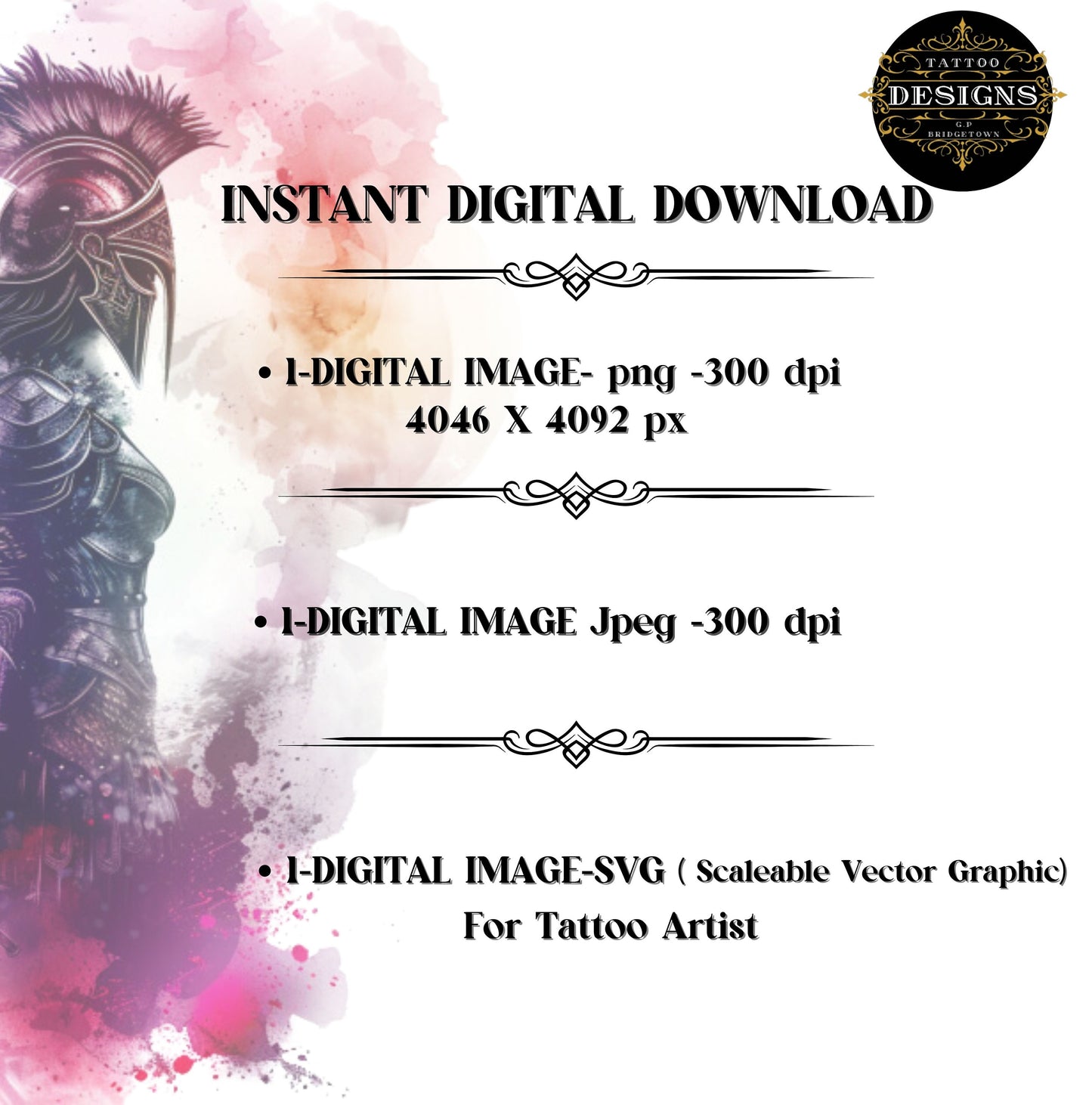 Valkyrie Tattoo Design Viking [ Digital Download ] - Bridgetown Artistry