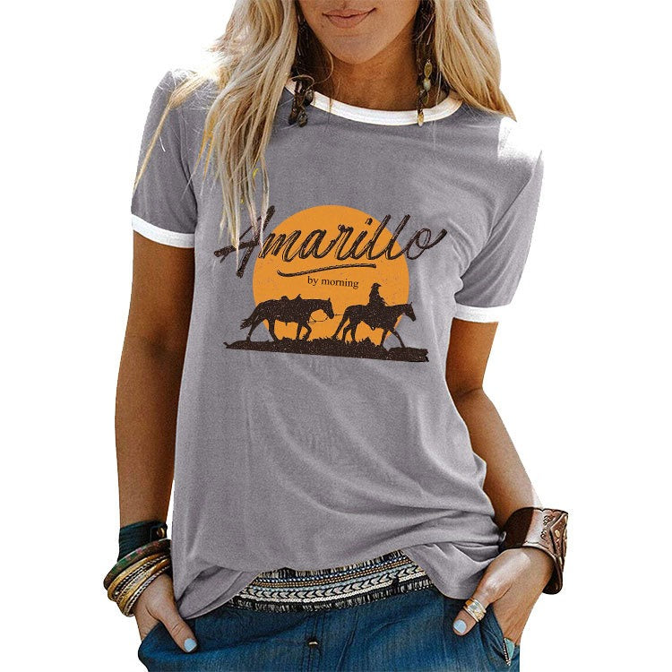 Amarillo Retro Women's Fashion T-Shirt – Country Charm with a Vintage Flair