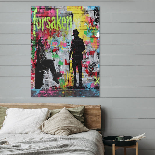 Forsaken Graffiti Street Art – Framed Canvas (18x24)