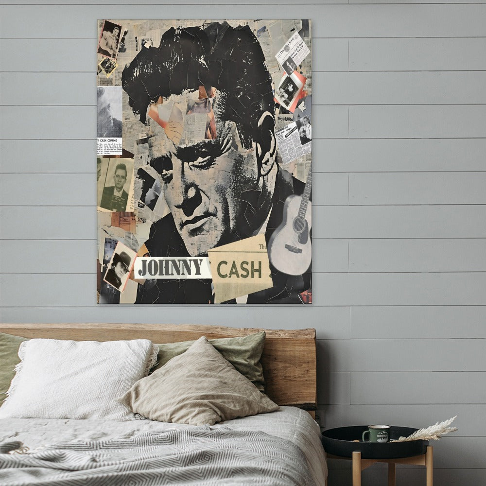 Johnny Cash Abstract Canvas Print (18x24)