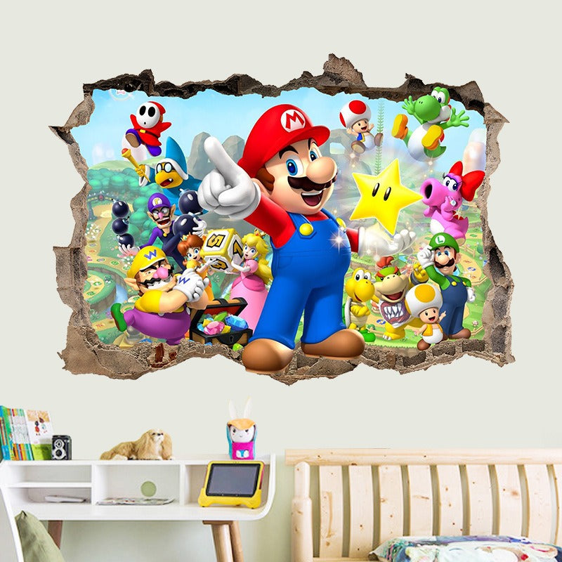 3D Super Mario Large Wall Stickers PVC 6 Different Styles To Choose From- Transform Your Space with Gaming Adventure!