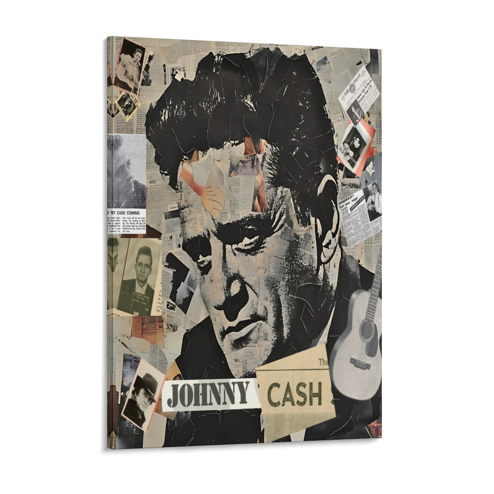 Johnny Cash Abstract Canvas Print (18x24)