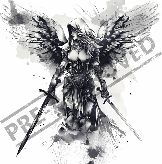 Valkyrie Tattoo Design  [ Digital Download ] Norse Art