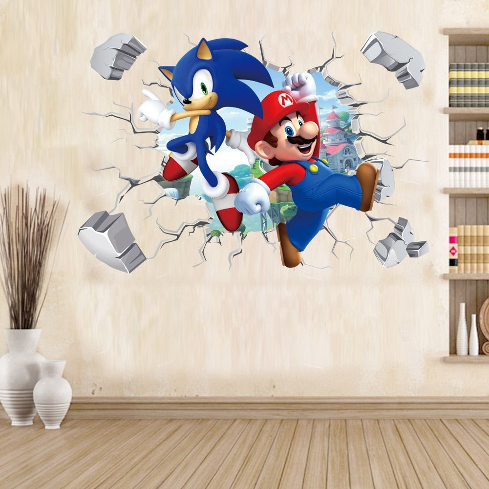 Super Mario & Luigi Cartoon Wall Stickers 12 Different Stickers To Choose From - Bring Game-Time Adventure to Any Space!