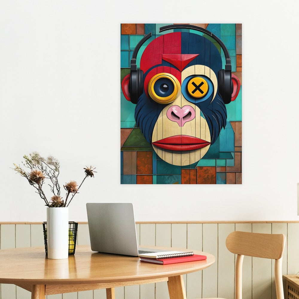 Monkey Abstract Canvas Print (18x24)