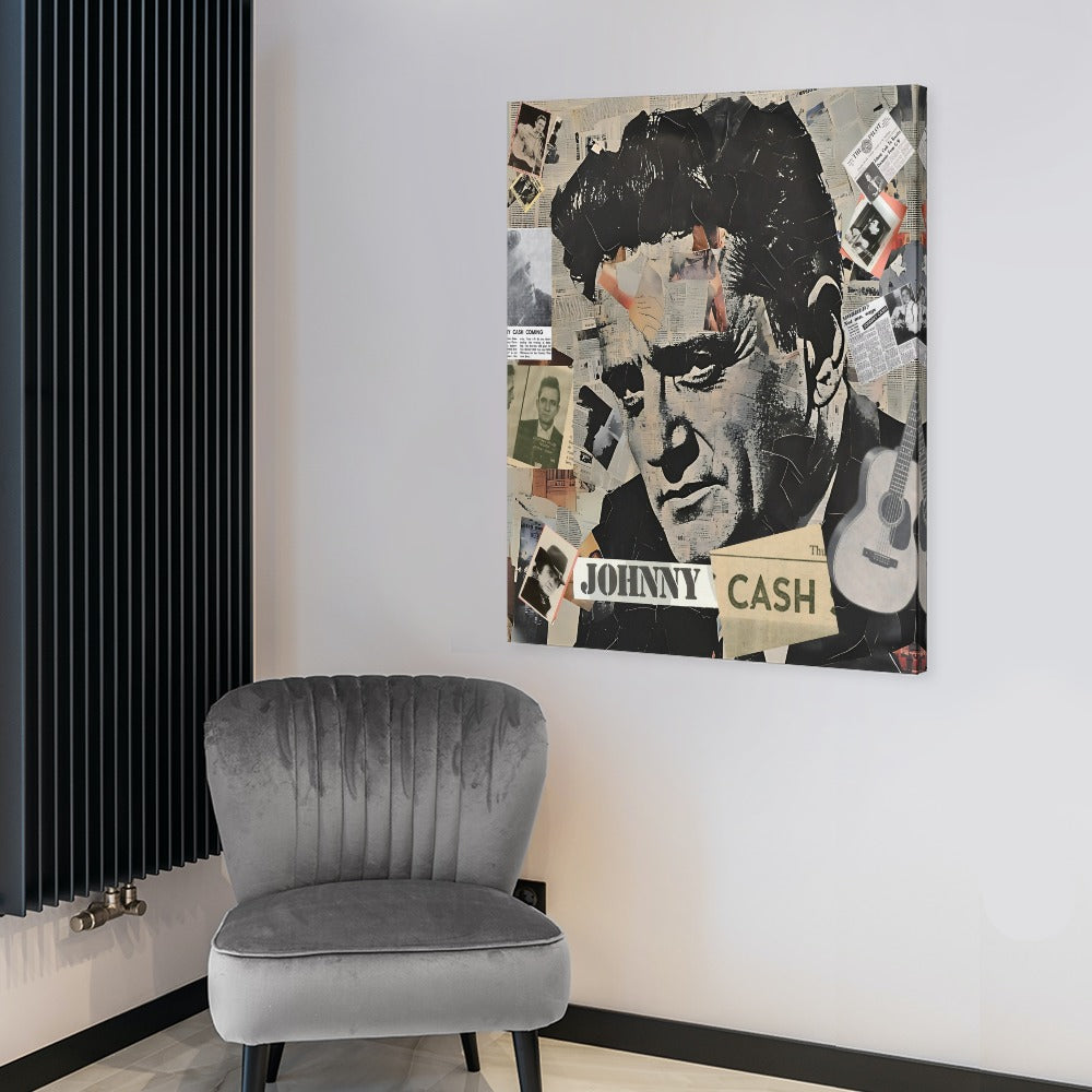 Johnny Cash Abstract Canvas Print (18x24)