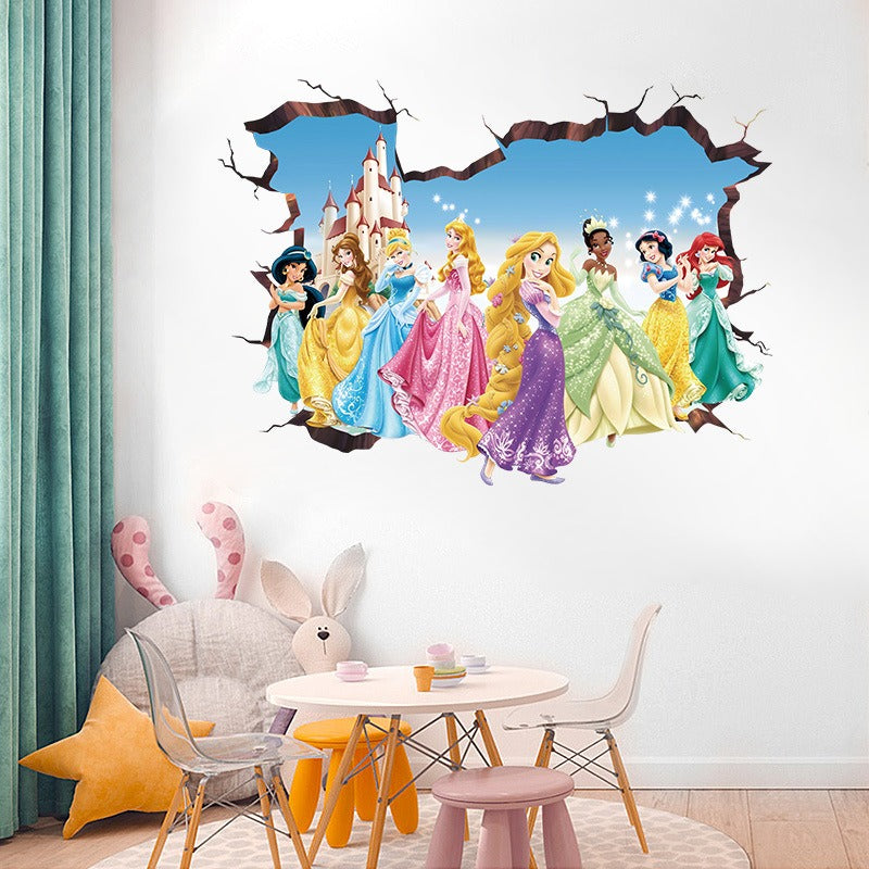 Large Princess Elsa 3D Wall Sticker - Add Frozen Magic to Your Girl's Room!