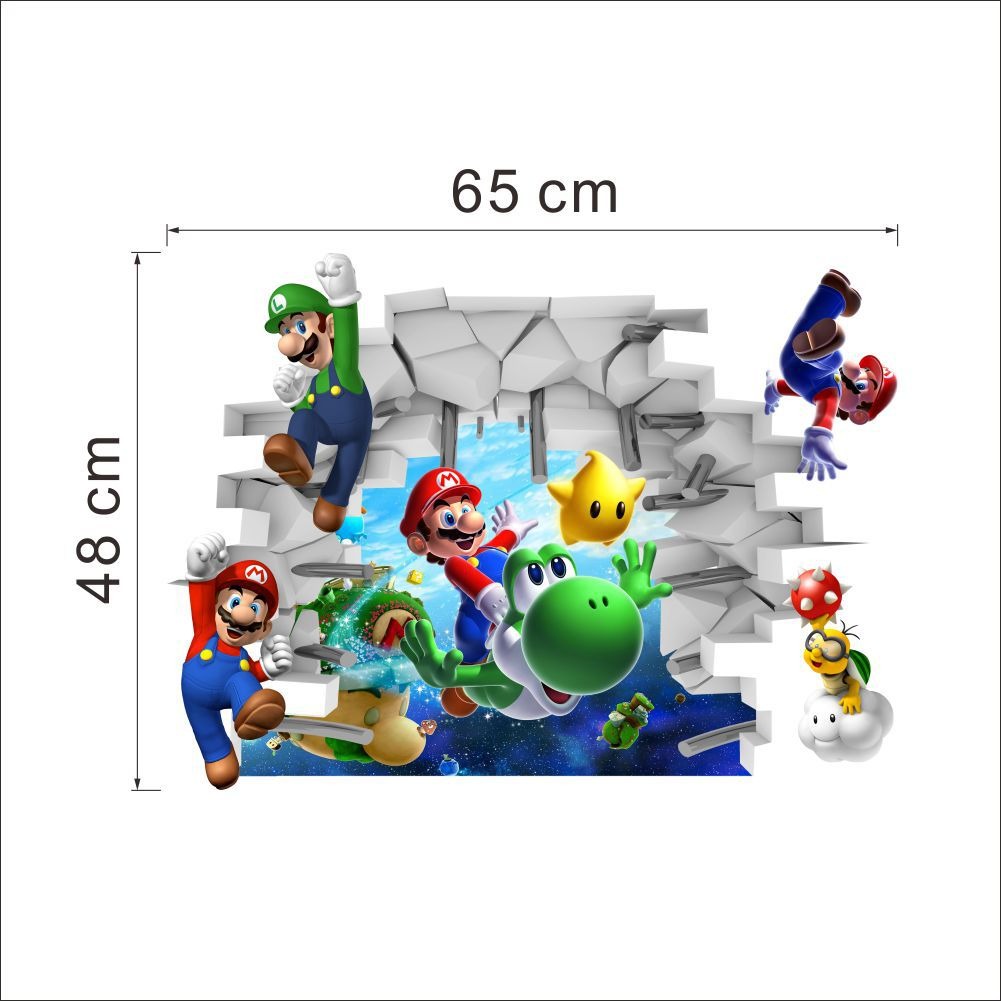 Mario 3D Large Wall Sticker - Level Up Your Child's Room Decor!