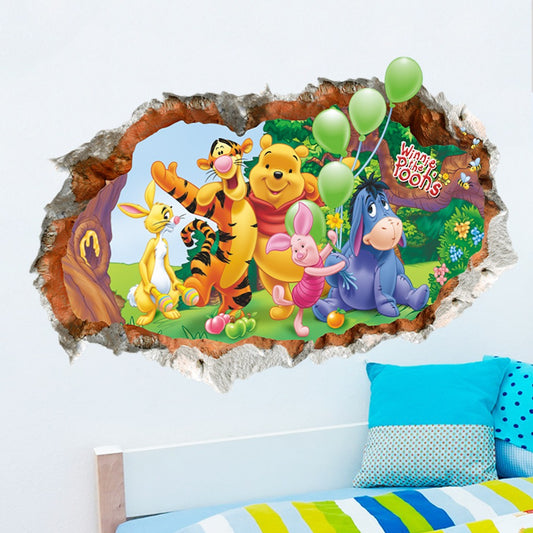 Winnie the Pooh Large 3D Broken Wall Sticker - Add a Touch of the Hundred Acre Wood to Your Child's Room!