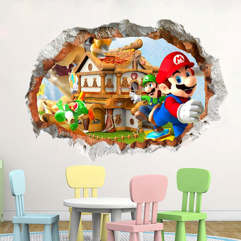 3D Super Mario Large Wall Stickers PVC 6 Different Styles To Choose From- Transform Your Space with Gaming Adventure!