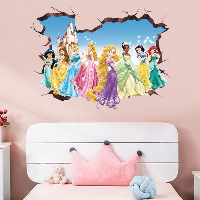 Large Princess Elsa 3D Wall Sticker - Add Frozen Magic to Your Girl's Room!