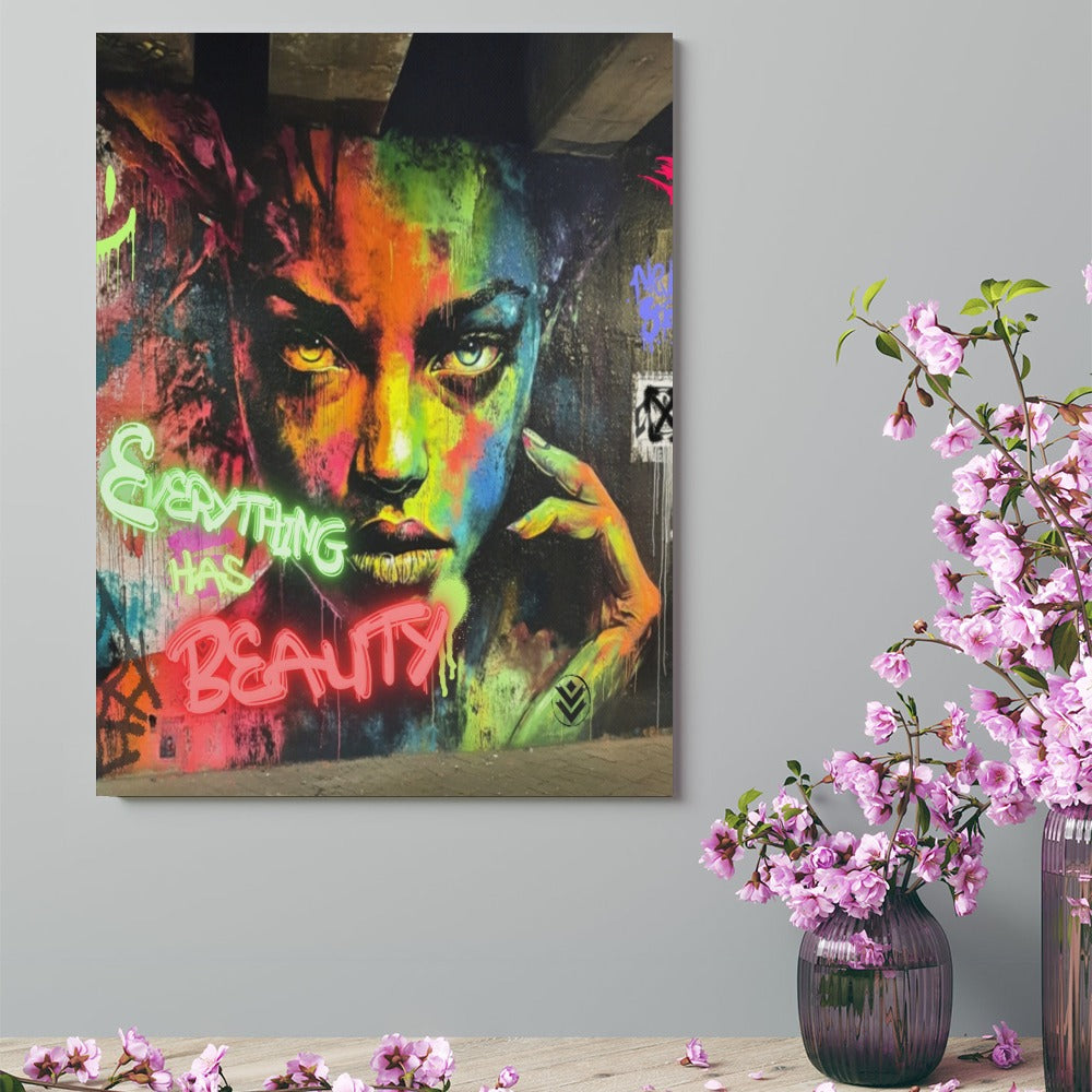 Everything Has Beauty Graffiti Street Art  Canvas (18x24)