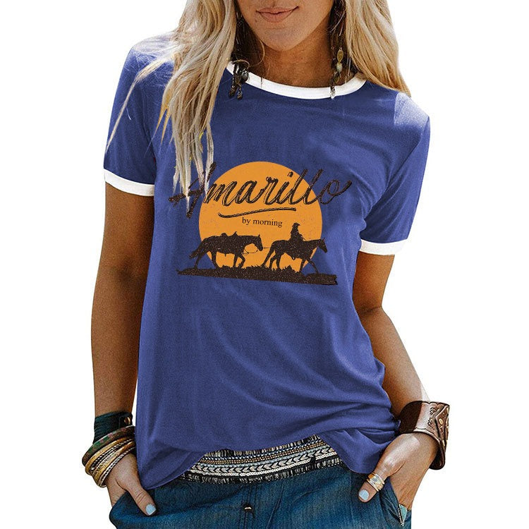 Amarillo Retro Women's Fashion T-Shirt – Country Charm with a Vintage Flair