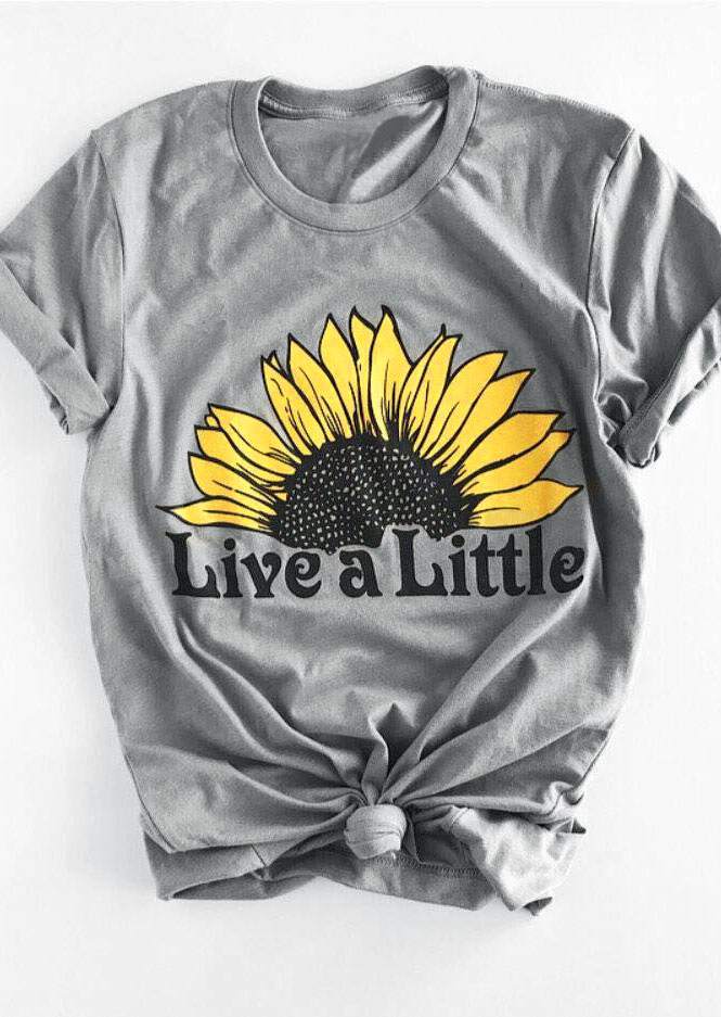 Live A Little Sunflower T-Shirt – Feminine, Fun, and Perfect for Summer