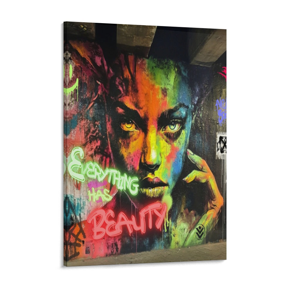 Everything Has Beauty Graffiti Street Art  Canvas (18x24)