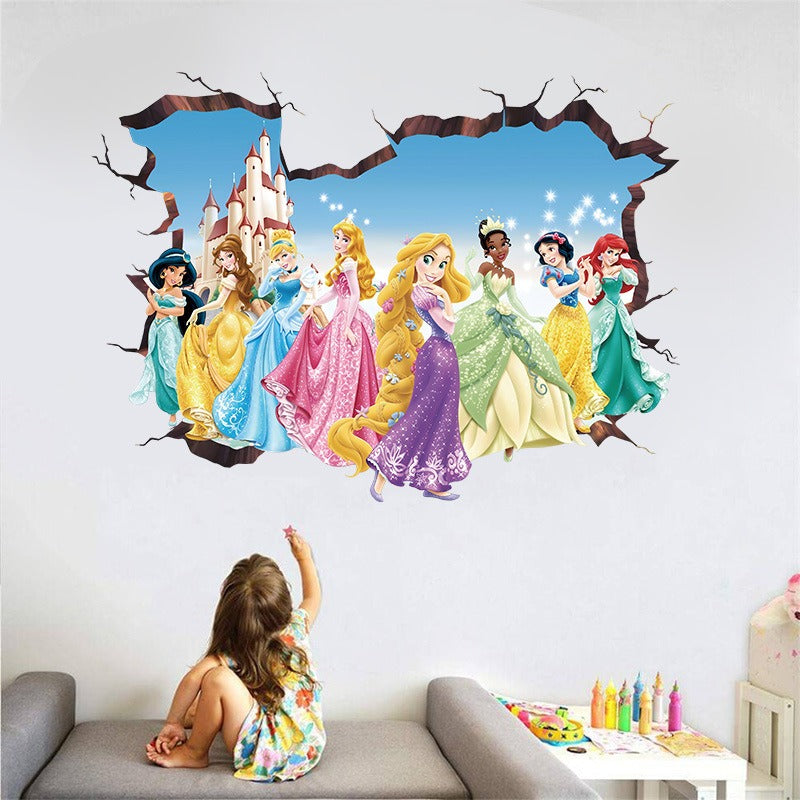 Large Princess Elsa 3D Wall Sticker - Add Frozen Magic to Your Girl's Room!