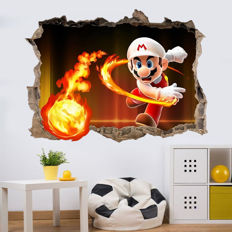 3D Super Mario Large Wall Stickers PVC 6 Different Styles To Choose From- Transform Your Space with Gaming Adventure!