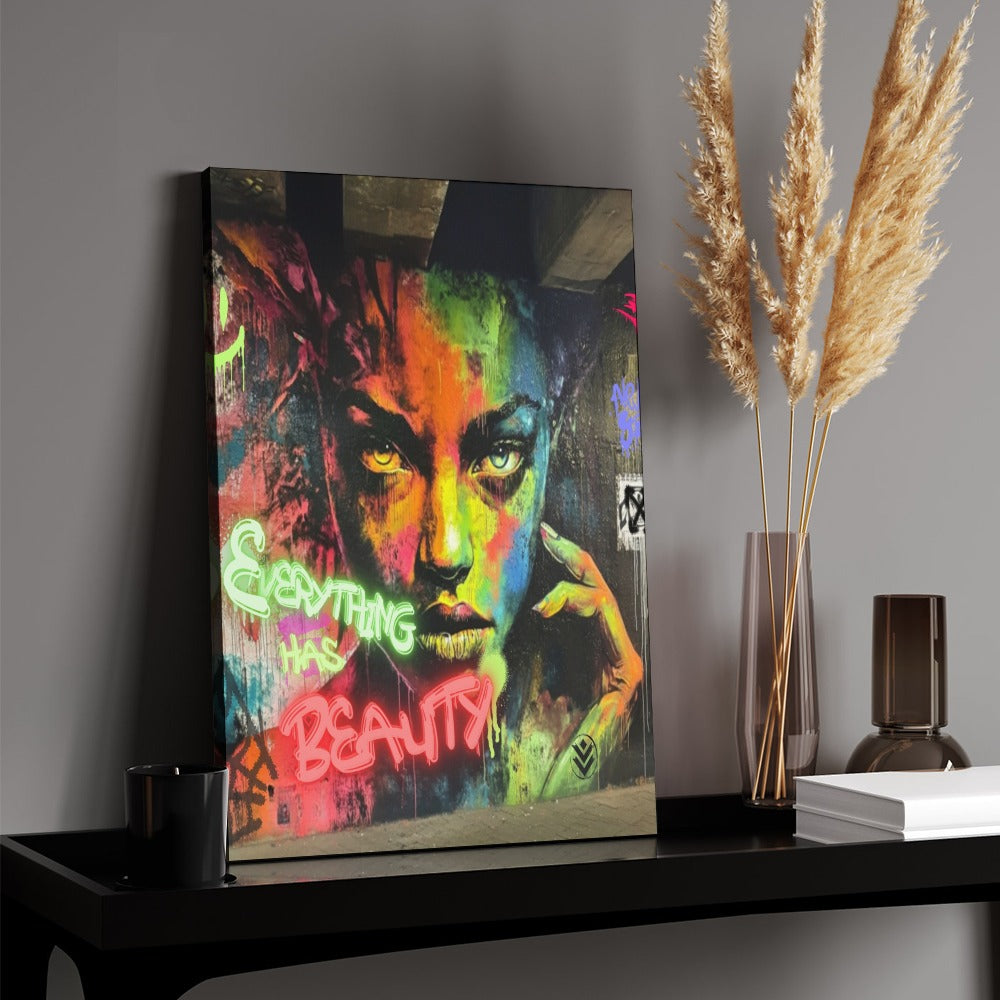 Everything Has Beauty Graffiti Street Art  Canvas (18x24)