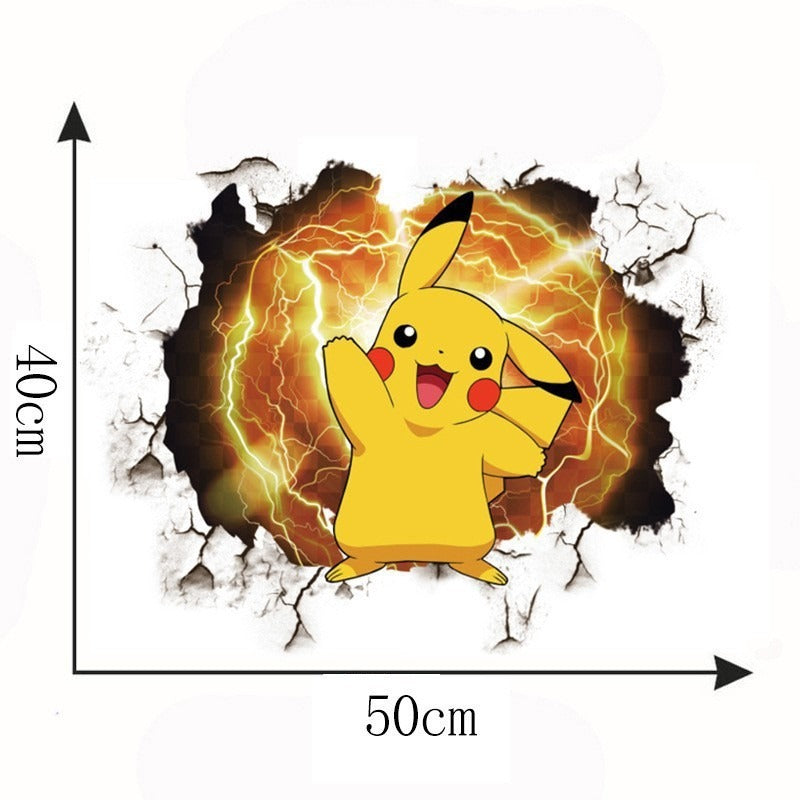 Large 3D Pikachu Digimon Children Wall self-Adhesive Decal