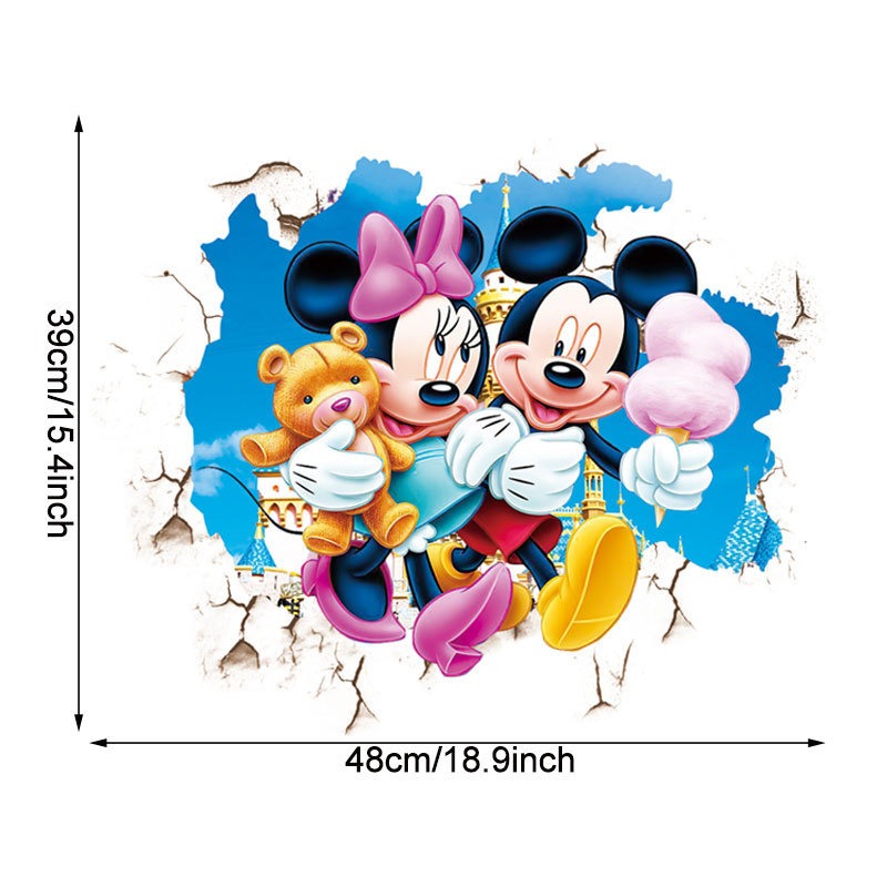 Minnie &amp; Mickey Cartoon Wall Stickers - Add Whimsy and Charm to Your Child’s Space!