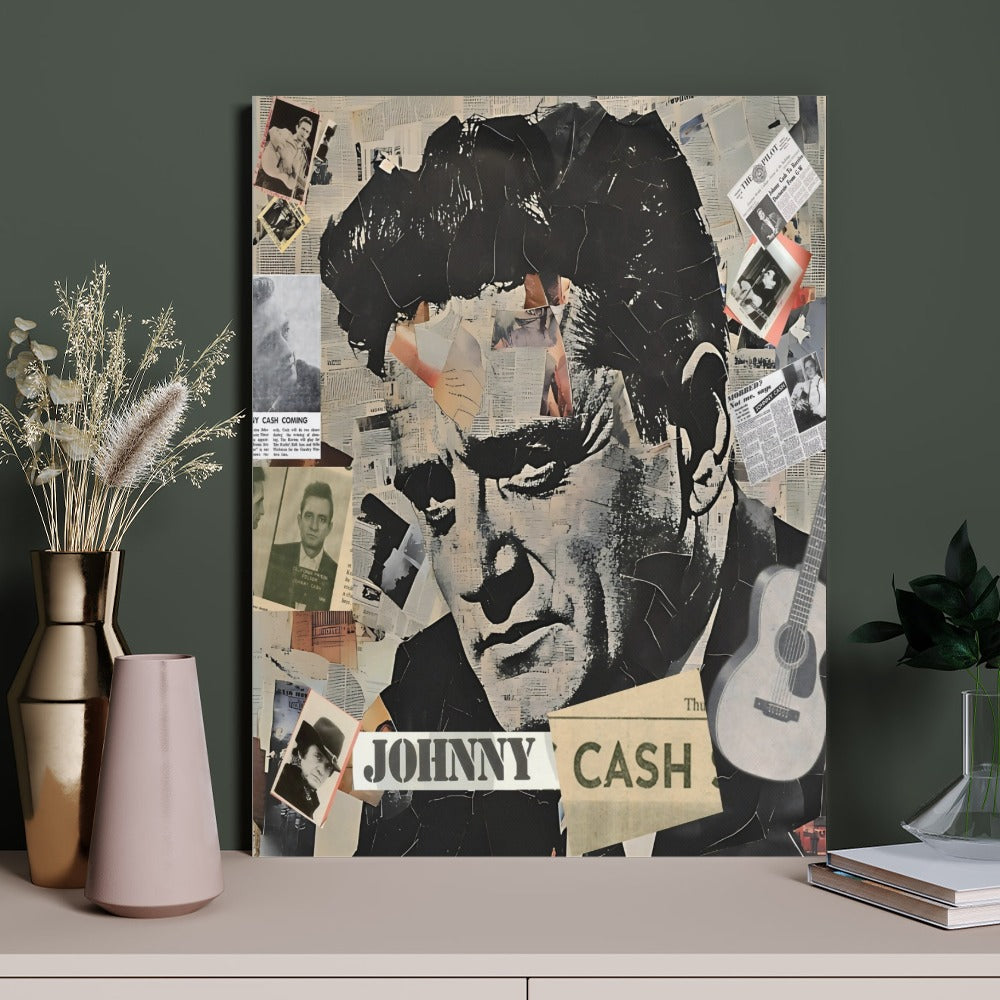 Johnny Cash Abstract Canvas Print (18x24)