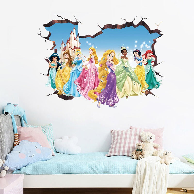 Large Princess Elsa 3D Wall Sticker - Add Frozen Magic to Your Girl's Room!