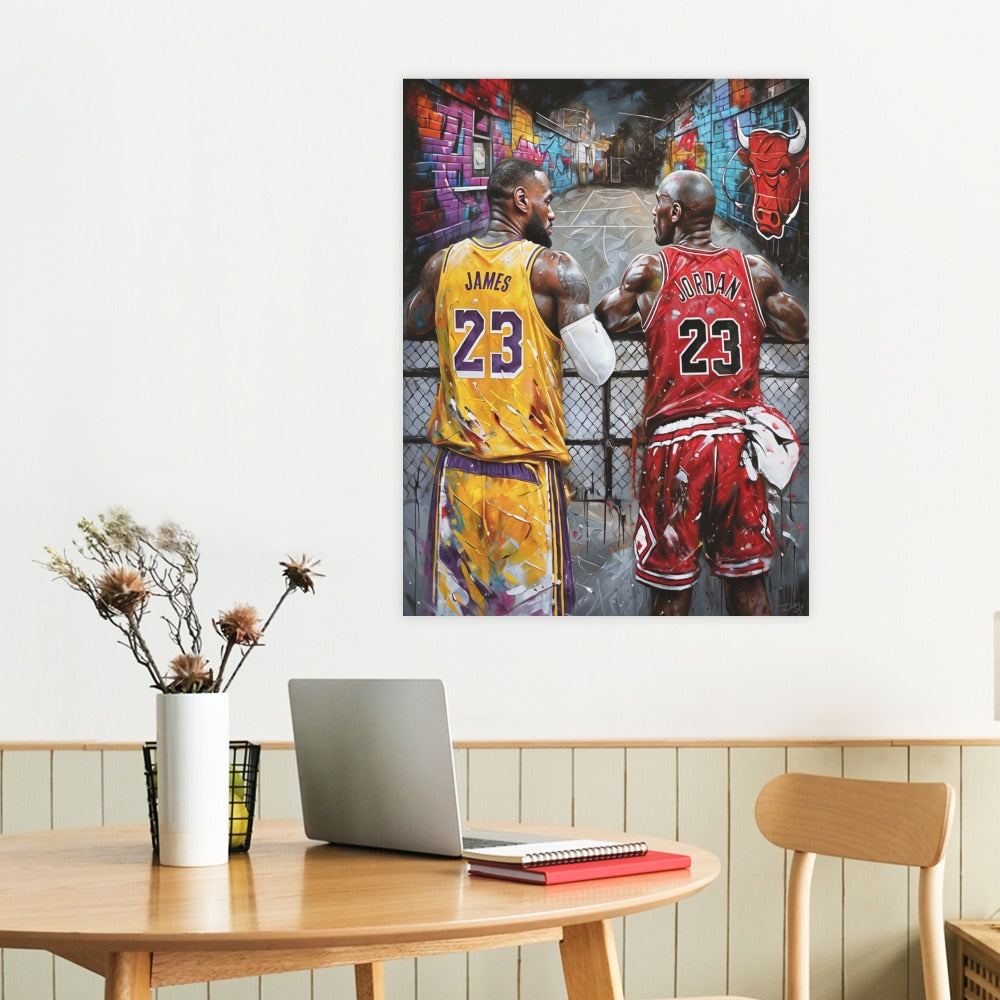 LeBron James & Michael Jordan Exclusive Framed Canvas – 18x24