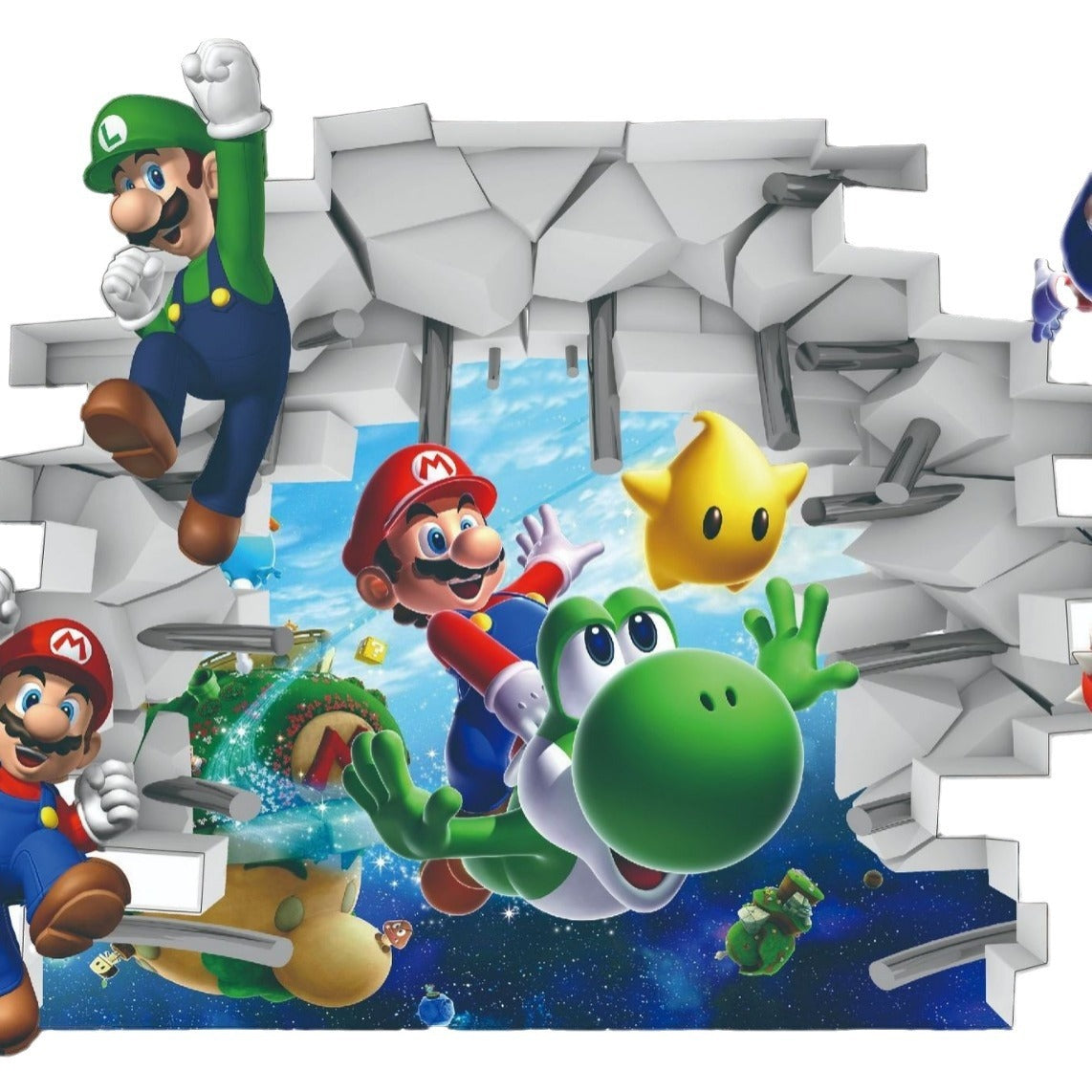 Mario 3D Large Wall Sticker - Level Up Your Child's Room Decor!