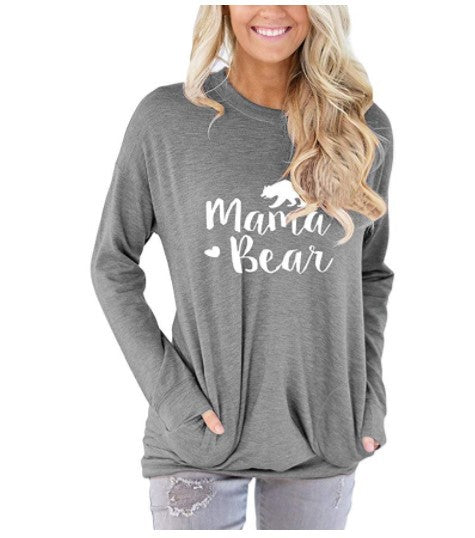 Mama Bear Women's T-shirts long sleeve fashion