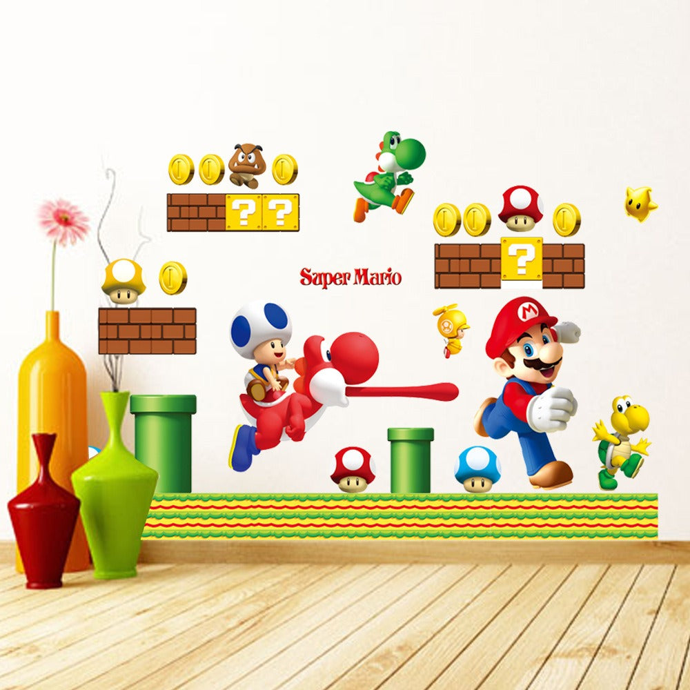 Super Mario & Luigi Cartoon Wall Stickers 12 Different Stickers To Choose From - Bring Game-Time Adventure to Any Space!