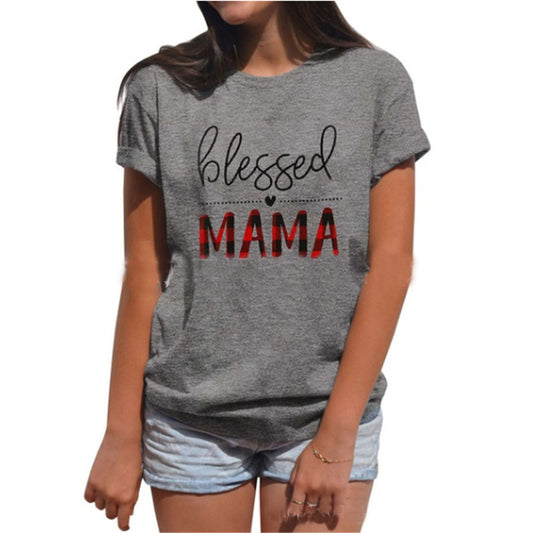 Blessed Mama Gray T-Shirt – Casual Comfort with a Heartfelt Touch