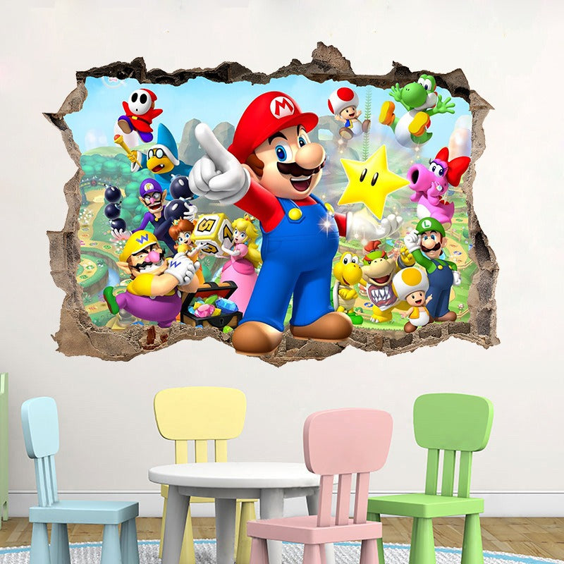 3D Super Mario Large Wall Stickers PVC 6 Different Styles To Choose From- Transform Your Space with Gaming Adventure!