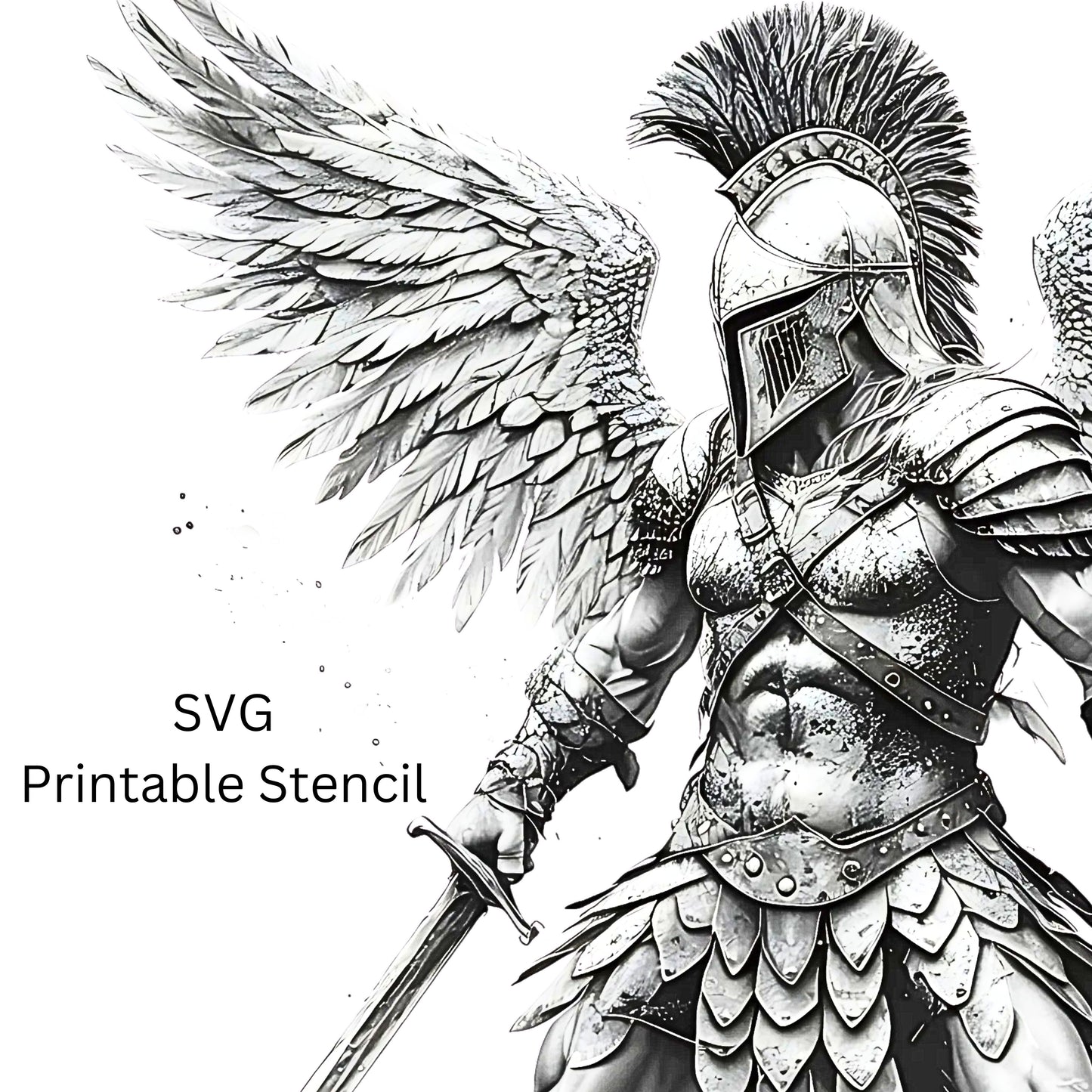 Archangel Warrior Tattoo Design [ Digital Download ] Religious