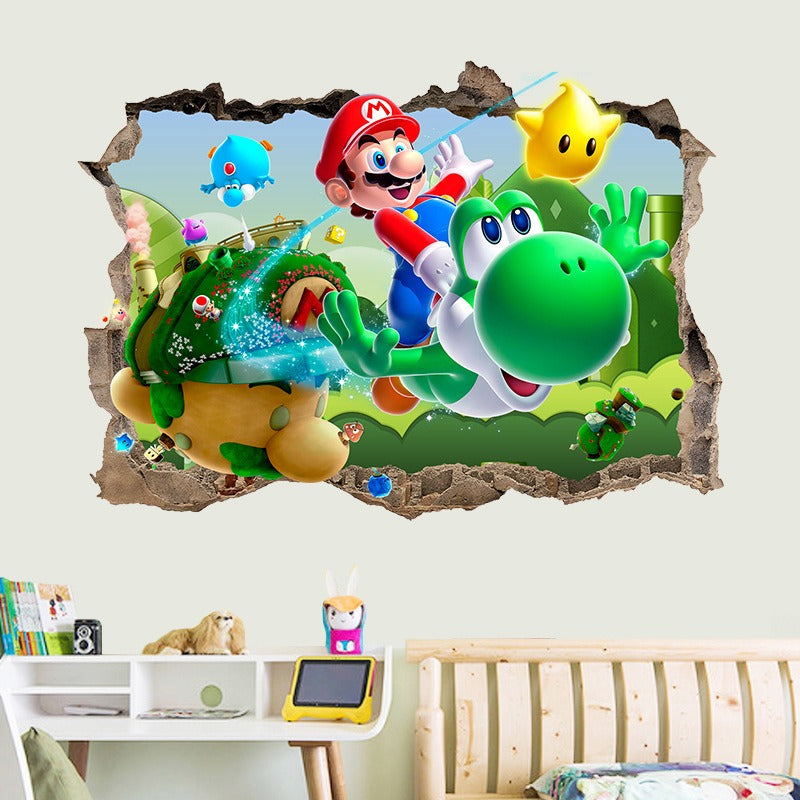 3D Super Mario Large Wall Stickers PVC 6 Different Styles To Choose From- Transform Your Space with Gaming Adventure!