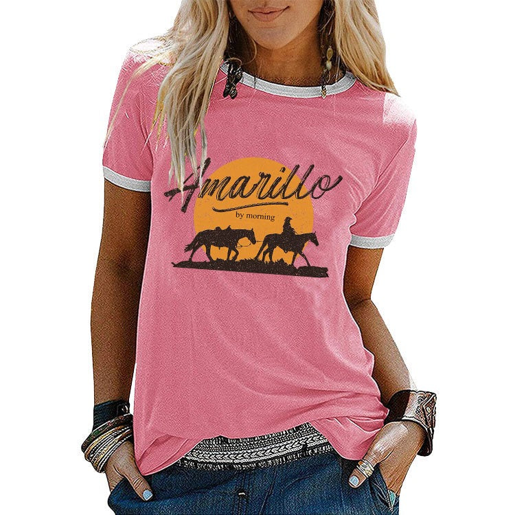 Amarillo Retro Women's Fashion T-Shirt – Country Charm with a Vintage Flair