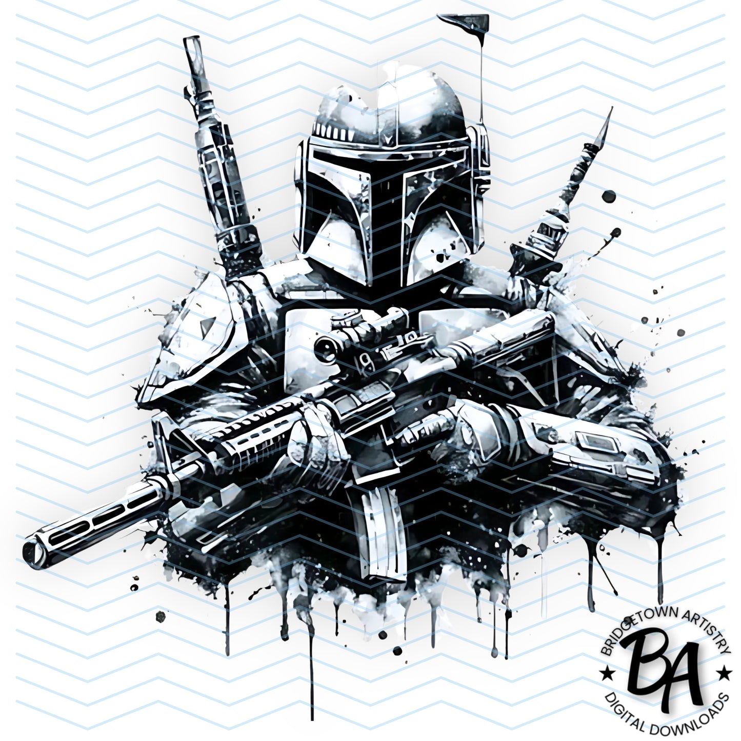 Boba Fett Mandalorian Tattoo Design [ Digital Download ]