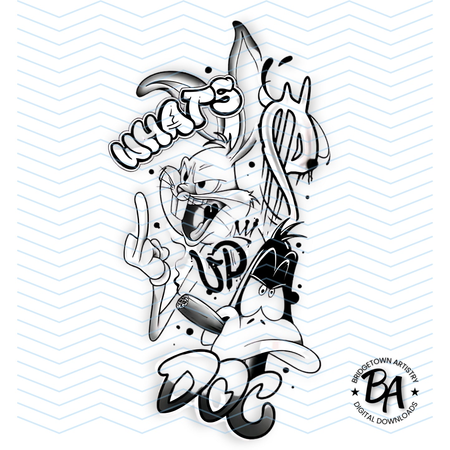 Bugs & Duffy Duck Tattoo Design [ Digital Download ]