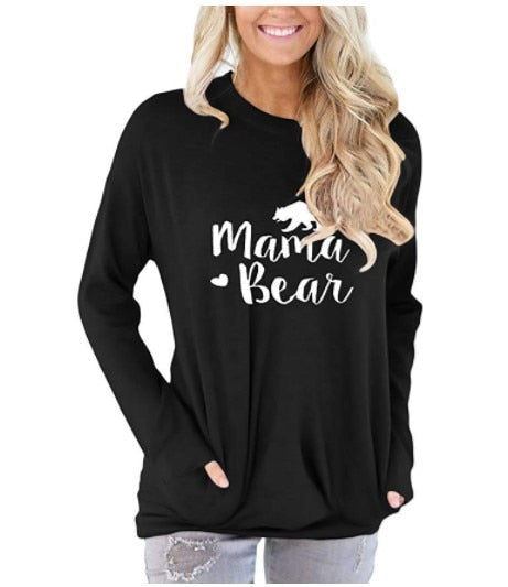 Mama Bear Women's T-shirts long sleeve fashion